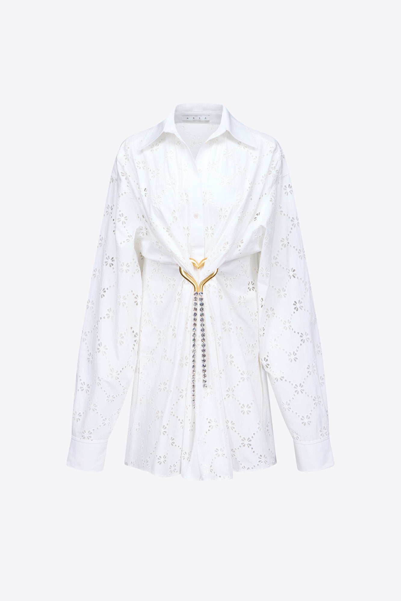 Broderie Anglaise Heart Draped Tunic | Off White