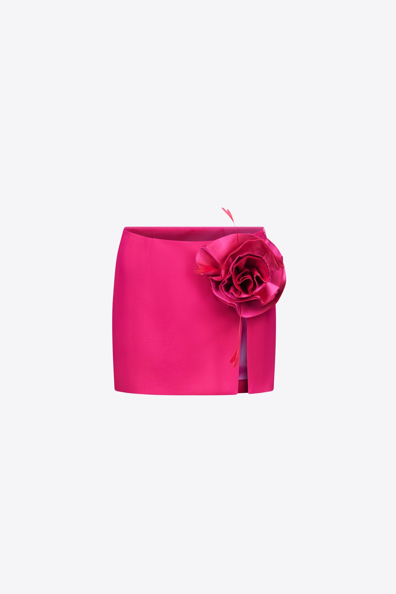 Flower Slit Mini Skirt | Raspberry