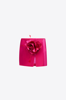 Flower Slit Mini Skirt | Raspberry