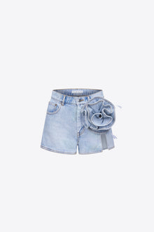 Flower Slit Short | Super Light Wash