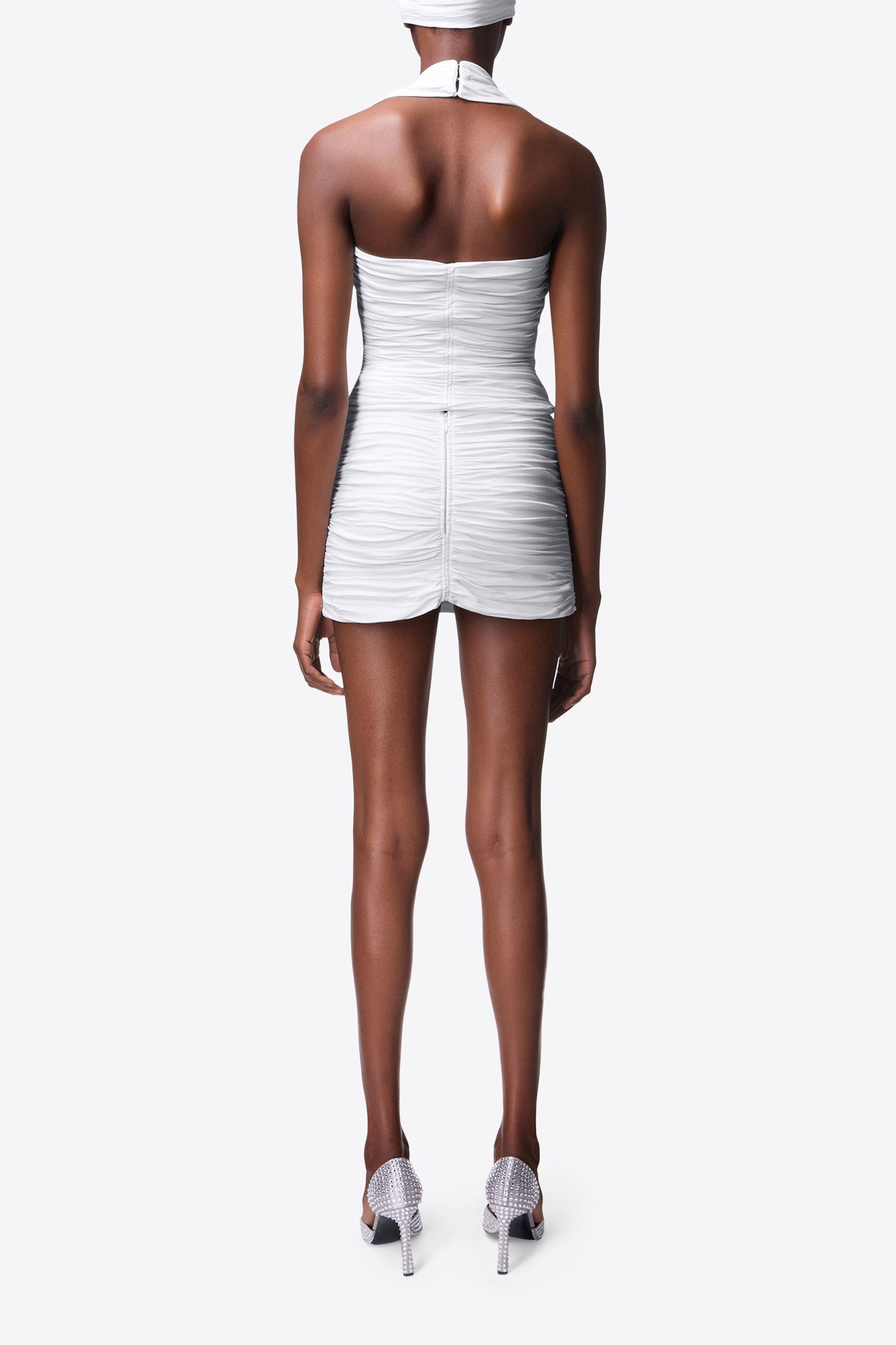 Heart Ruched Halter Top | Off-White
