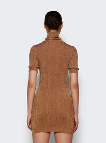 Women | Zeynep Arcay | Glitter Tube Mini Dress | Dark Gold