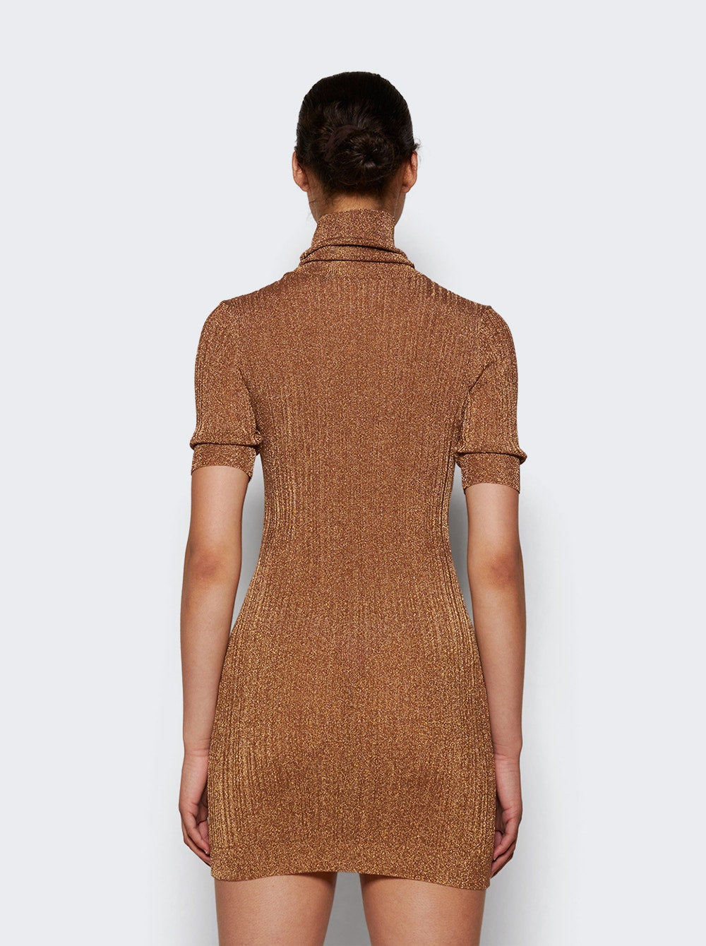Women | Zeynep Arcay | Glitter Tube Mini Dress | Dark Gold