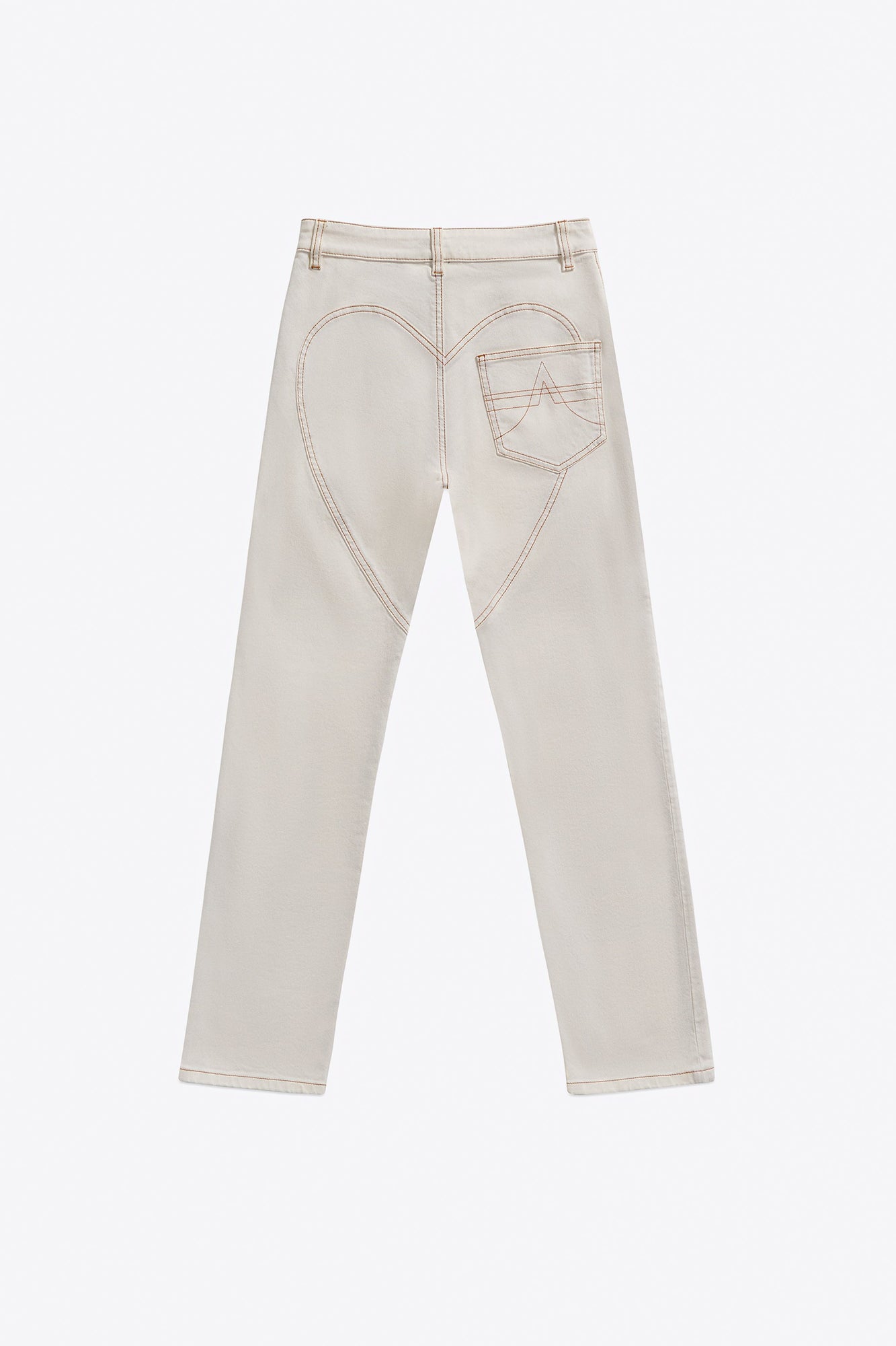 Crystal Grommet Straight Leg Jean | Cream