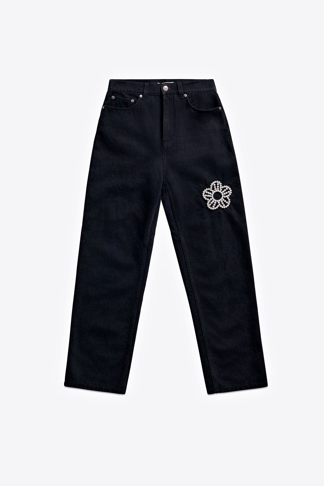 Crystal Flower Jean | Black