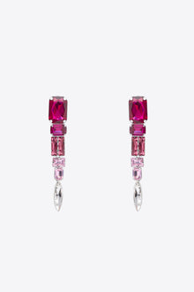 Ombre Crystal Drop Earrings | Ombre Pink