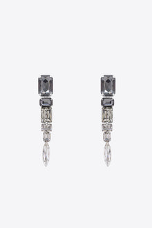 Ombre Grey Crystal Glass | Drop Earrings | Silver