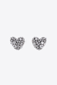 Crystal Cluster Heart Earrings | Clear Crystal/Silver