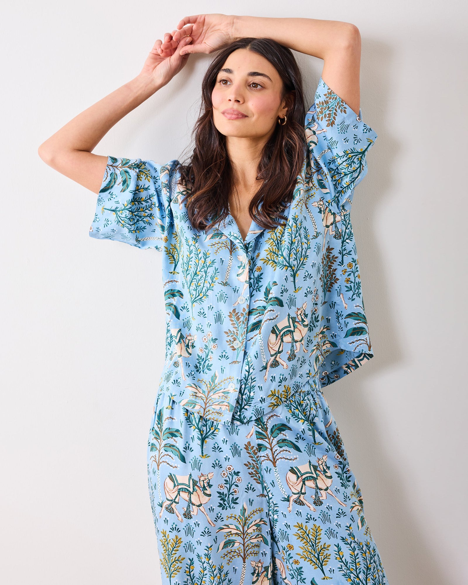 Camel's Courtyard - Tall Eco Satin Wildest Dreams Set | Slate Blue