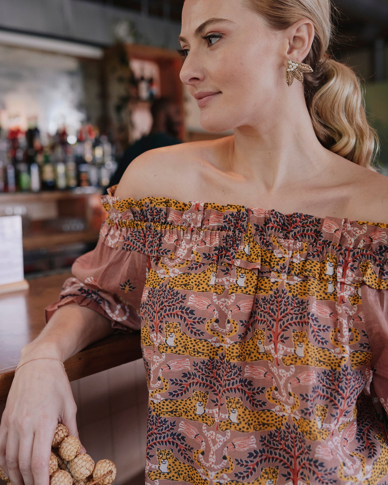 Elegant Escape Top | Charming Cheetahs (Brown)