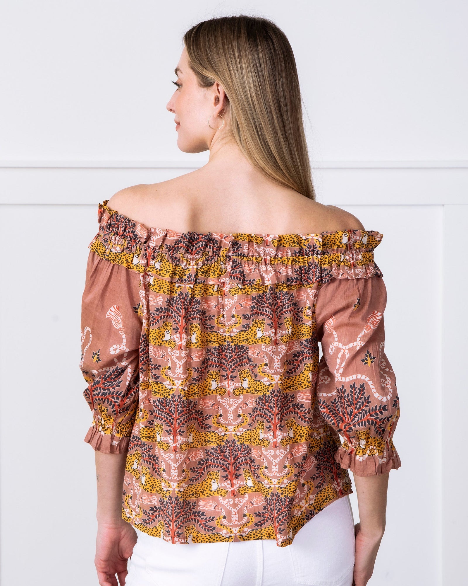 Elegant Escape Top | Charming Cheetahs (Brown)