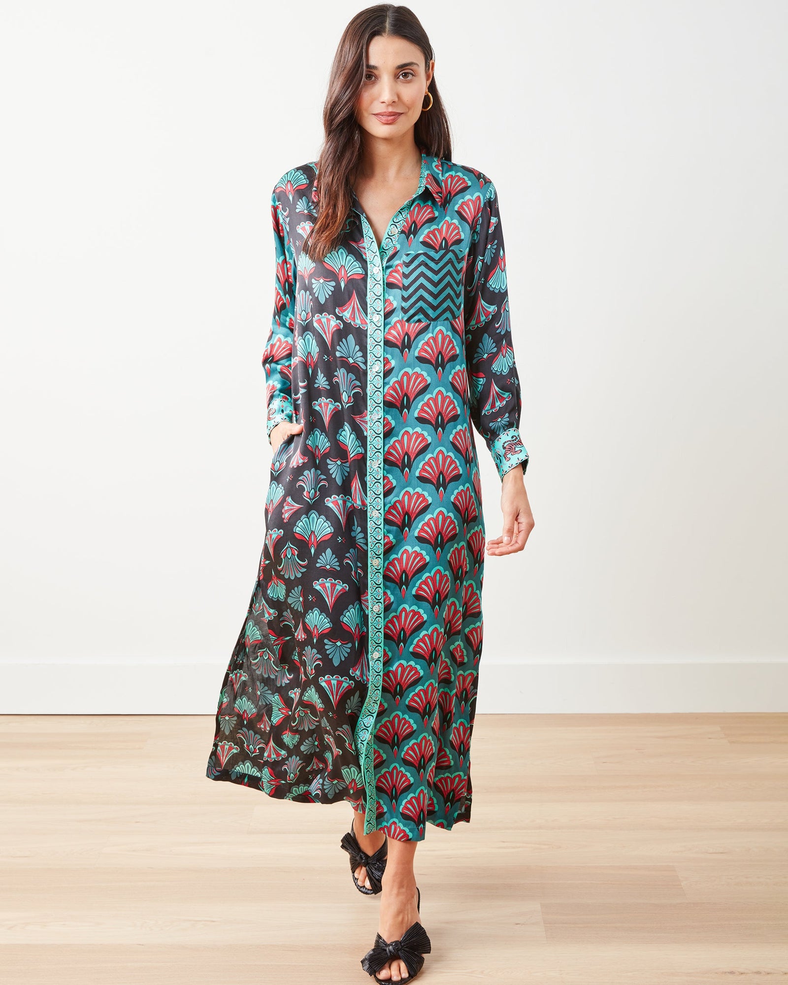Marianne Shirt Dress | Cocktail Hour (Green)