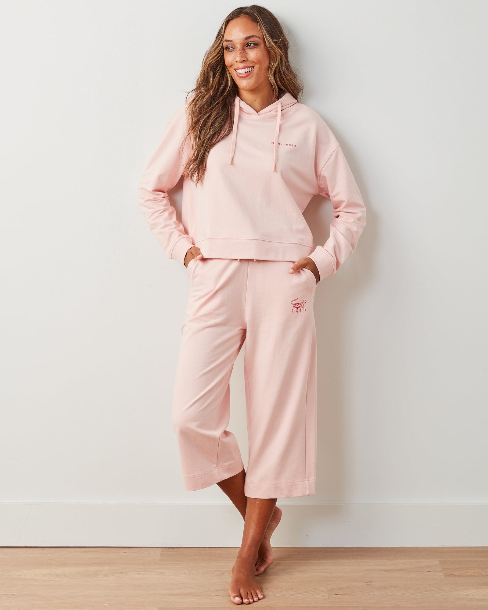 Cropped Sweatpants | Down Time - Pale Pink