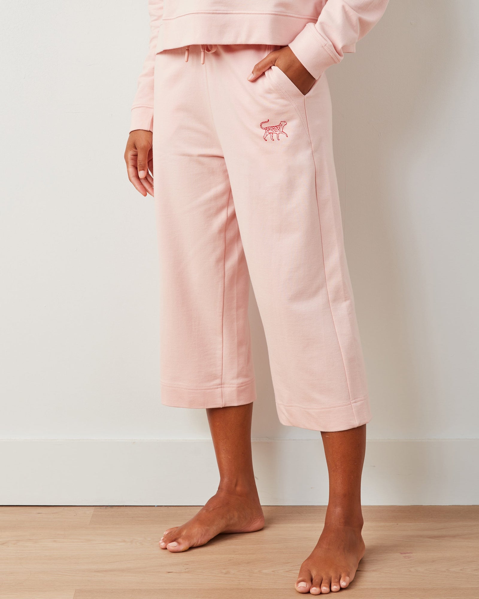 Cropped Sweatpants | Down Time - Pale Pink