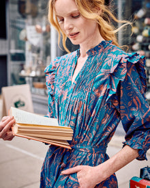 Etched Vine - Sawyer Dress - Turquoise Blush - Printfresh