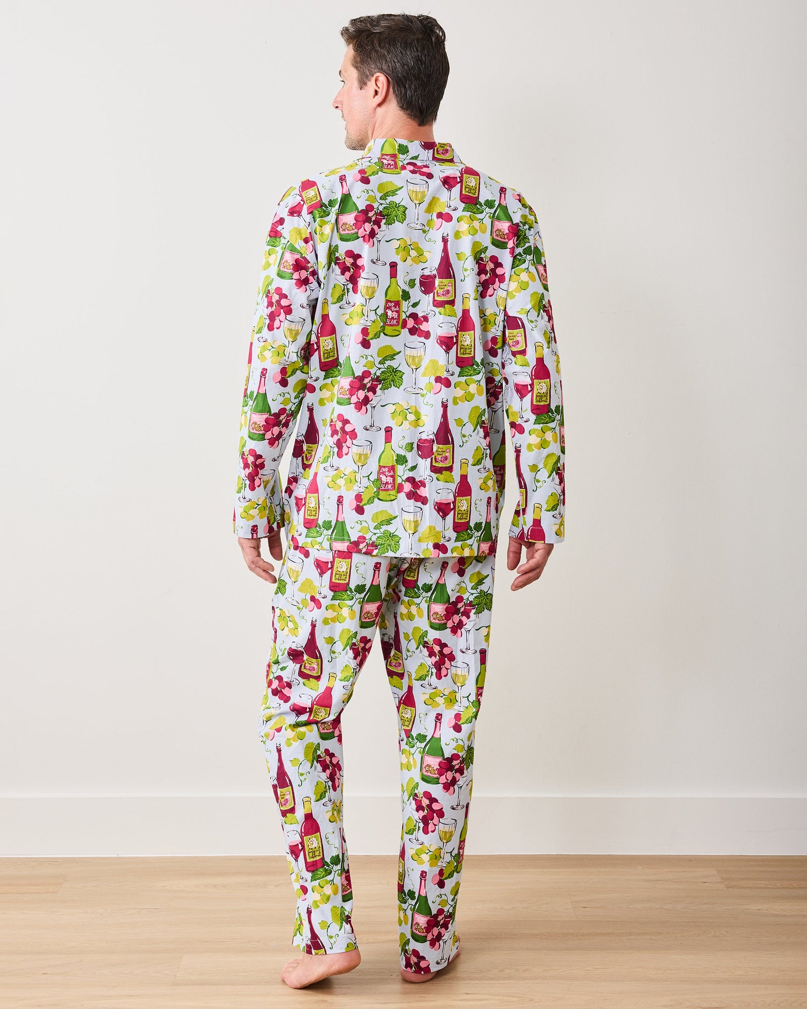 Wine Club - Men's Long PJ Set - Vineyard Sky - Printfresh