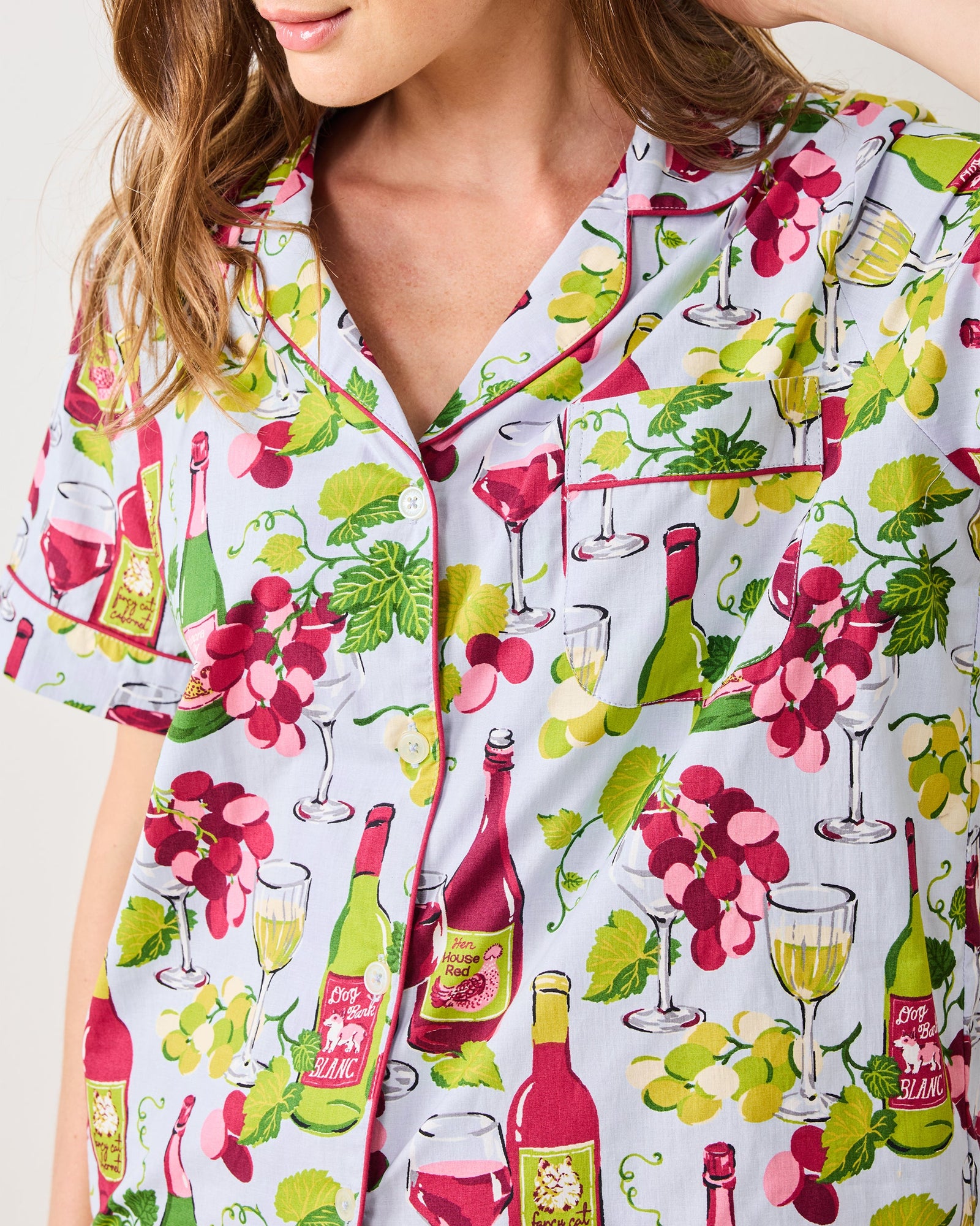 Wine Club - Short PJ Set - Vineyard Sky - Printfresh