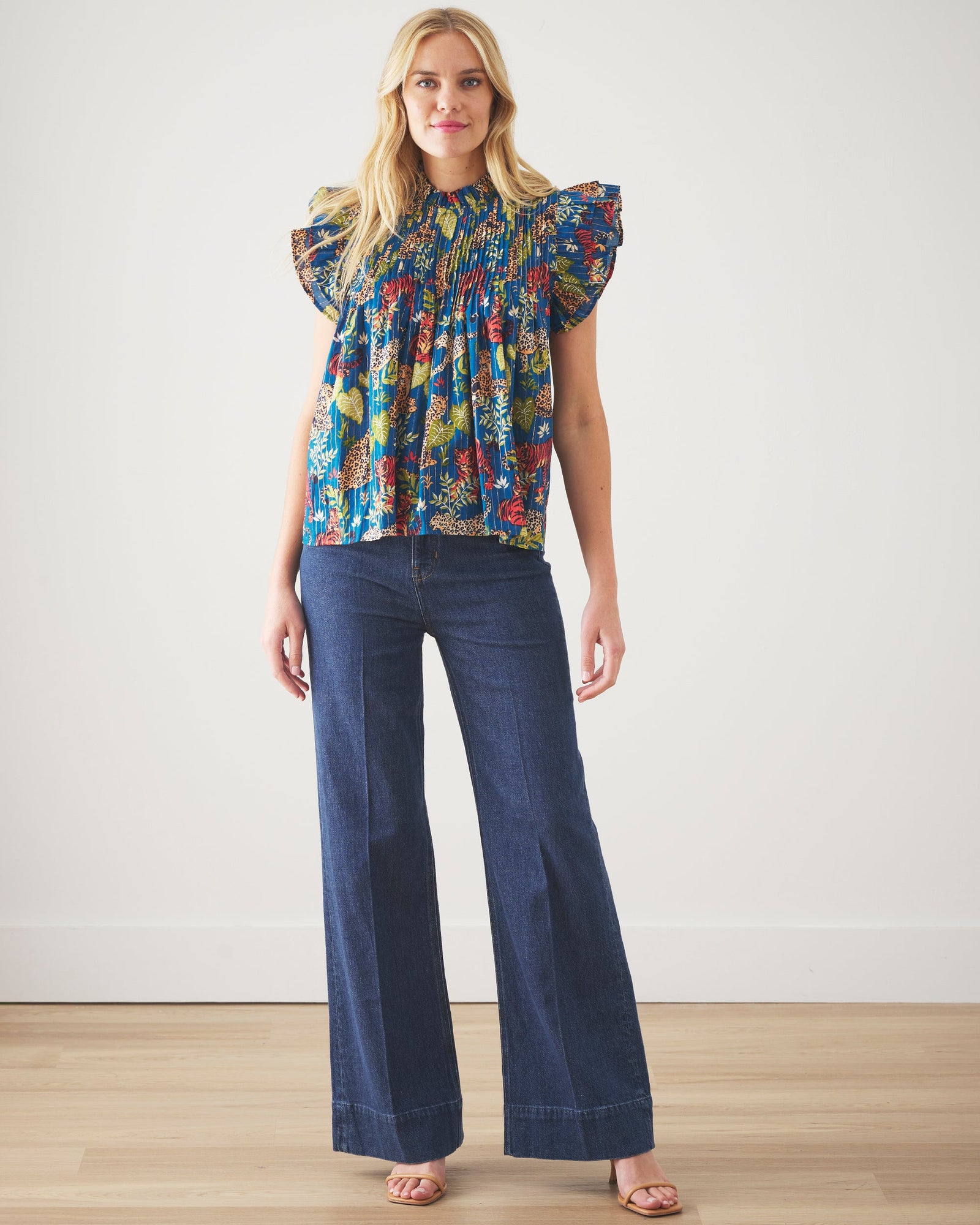 When in Doubt Blouse | Feline Fatale (Blue)