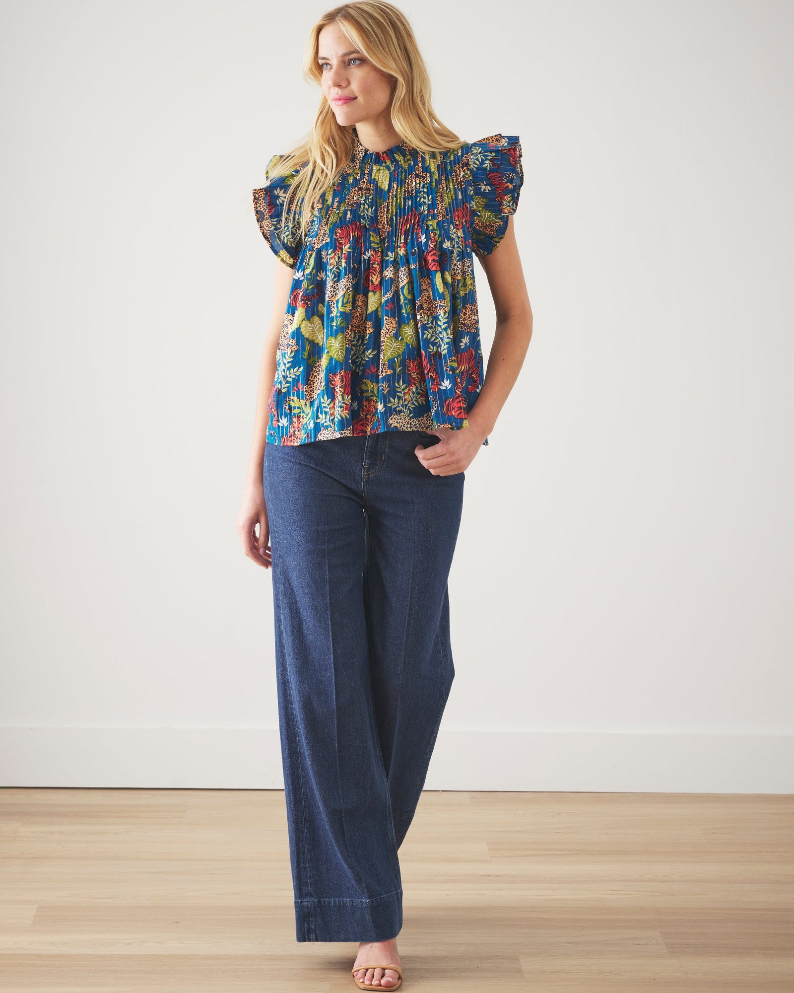 When in Doubt Blouse | Feline Fatale (Blue)