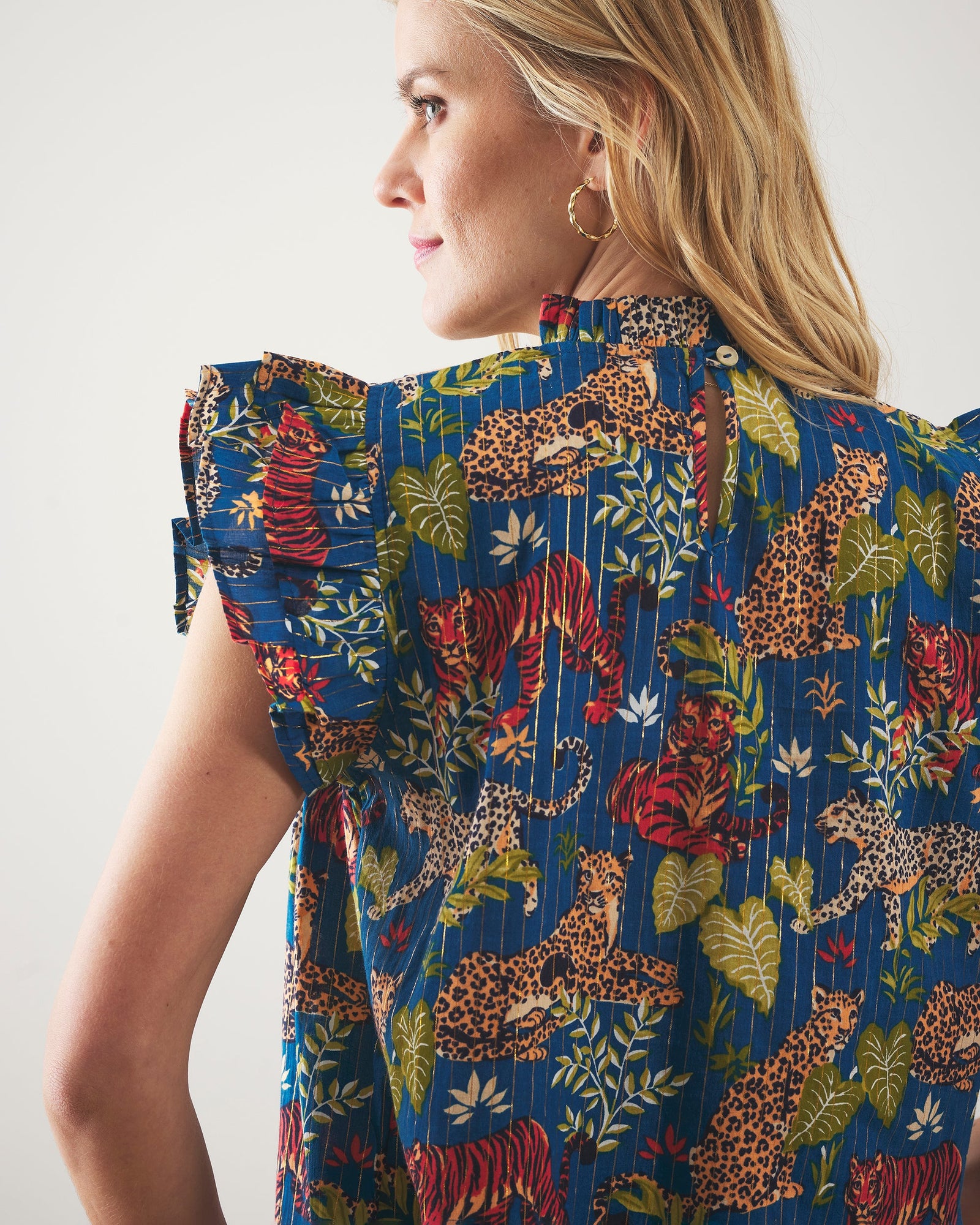 When in Doubt Blouse | Feline Fatale (Blue)