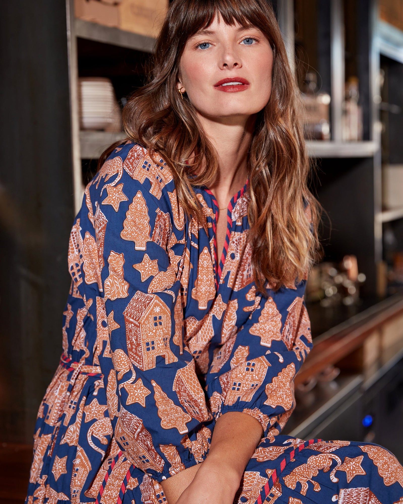 Gingerbread Party - Main Street Dress | Classic Navy