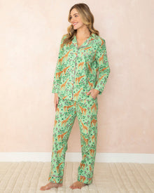 Grazing Giraffes - Long Sleep Set - Sage - Printfresh
