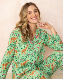 Grazing Giraffes - Long PJ Set - Sage - Printfresh