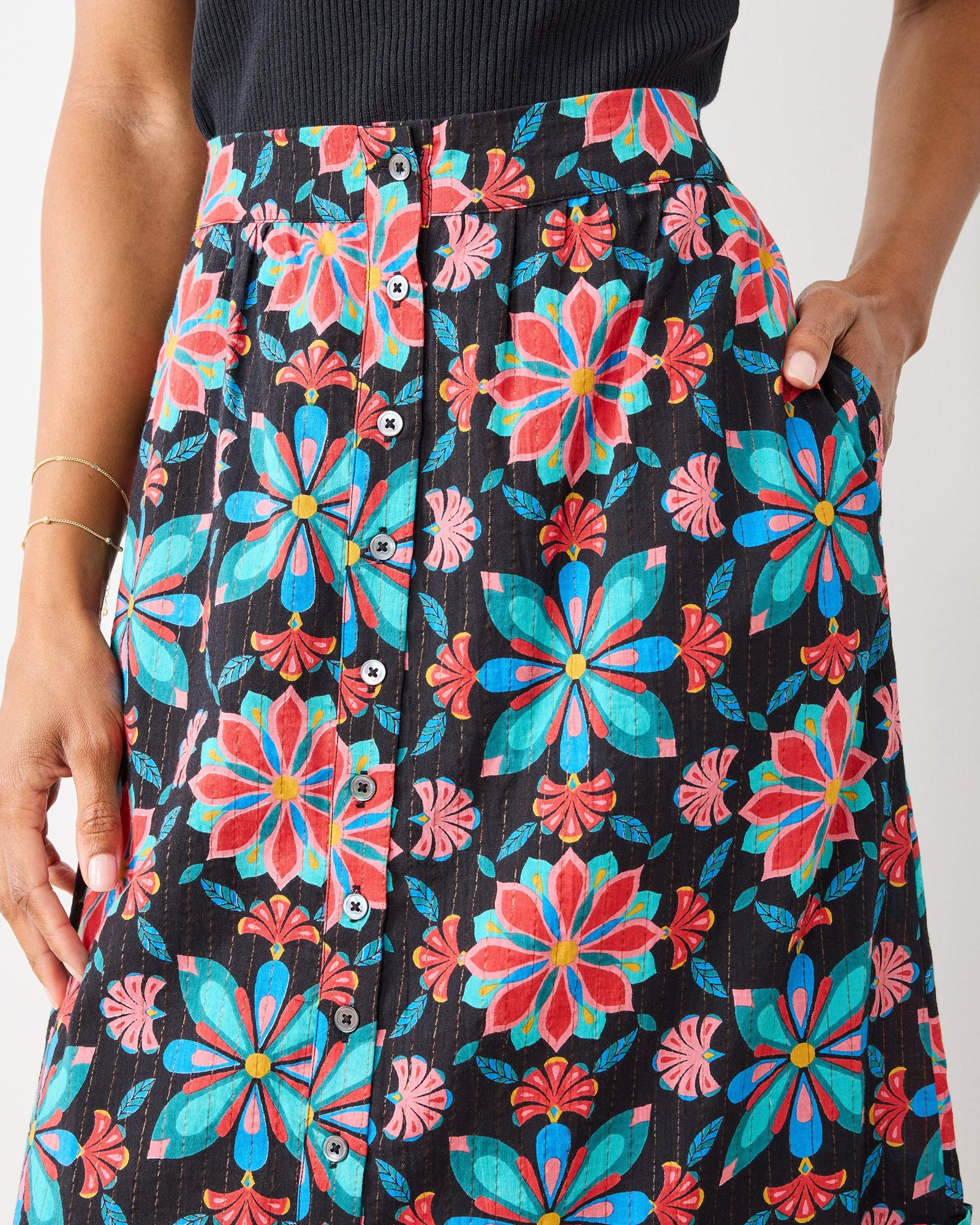 Mid Century Medallion - Perry Skirt - Ink - Printfresh