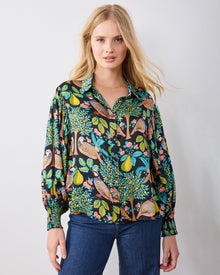 Partridge In A Pear Tree - Anastasia Blouse - Ink - Printfresh