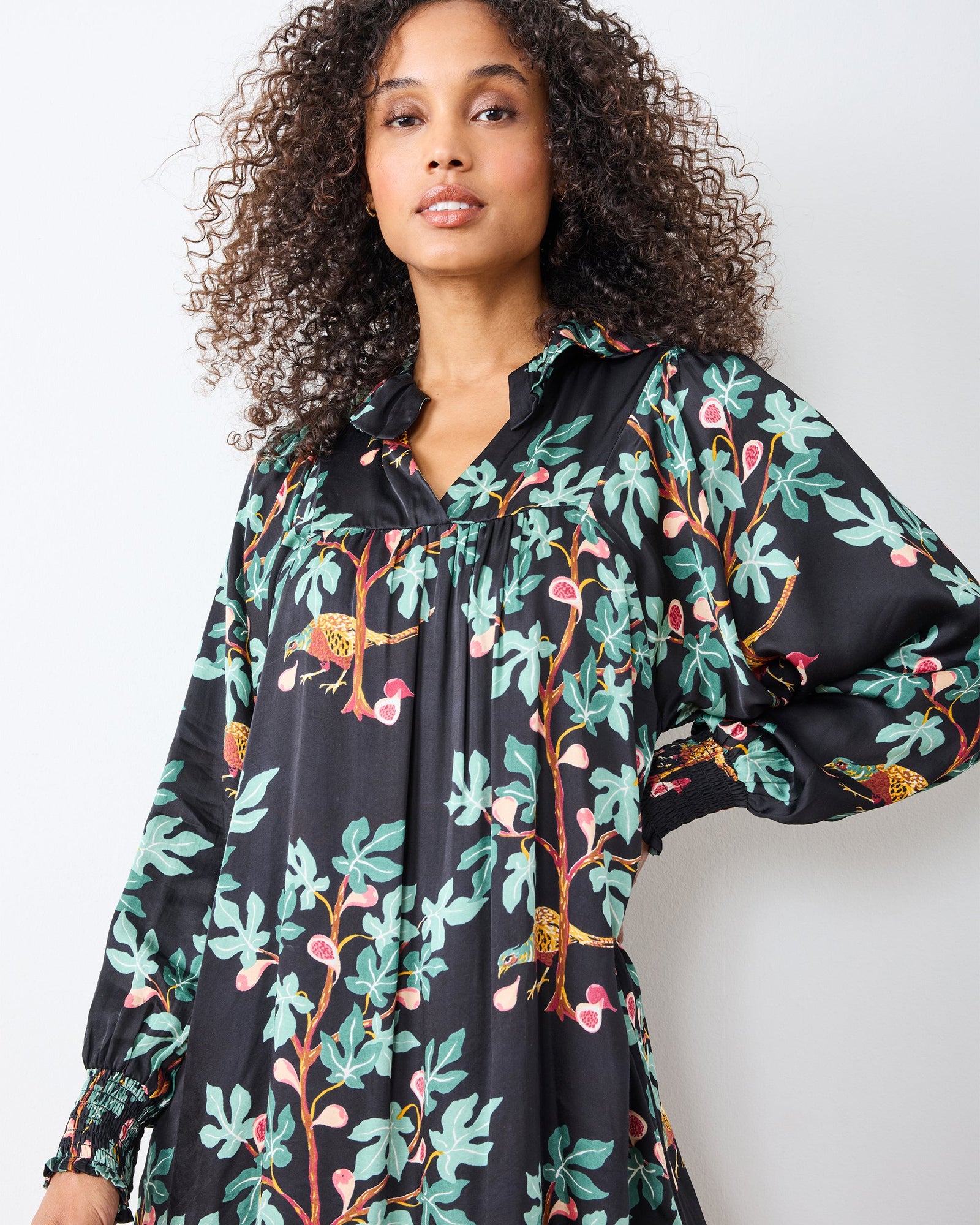 Pheasant & Figs - Magnolia Dress - Ink - Printfresh