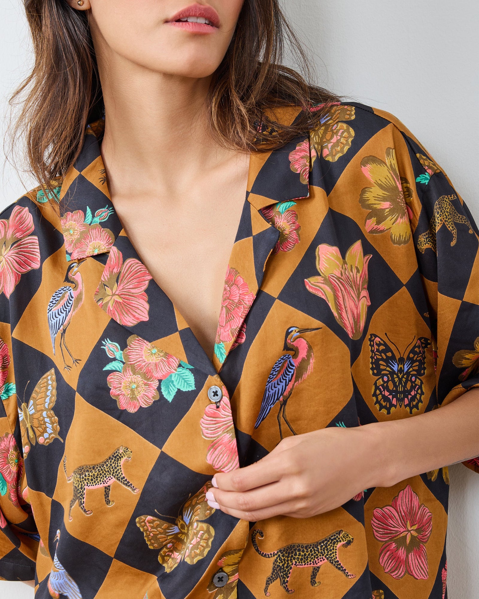Botanical Checkerboard - Eco Satin Wildest Dreams Set | Caramel