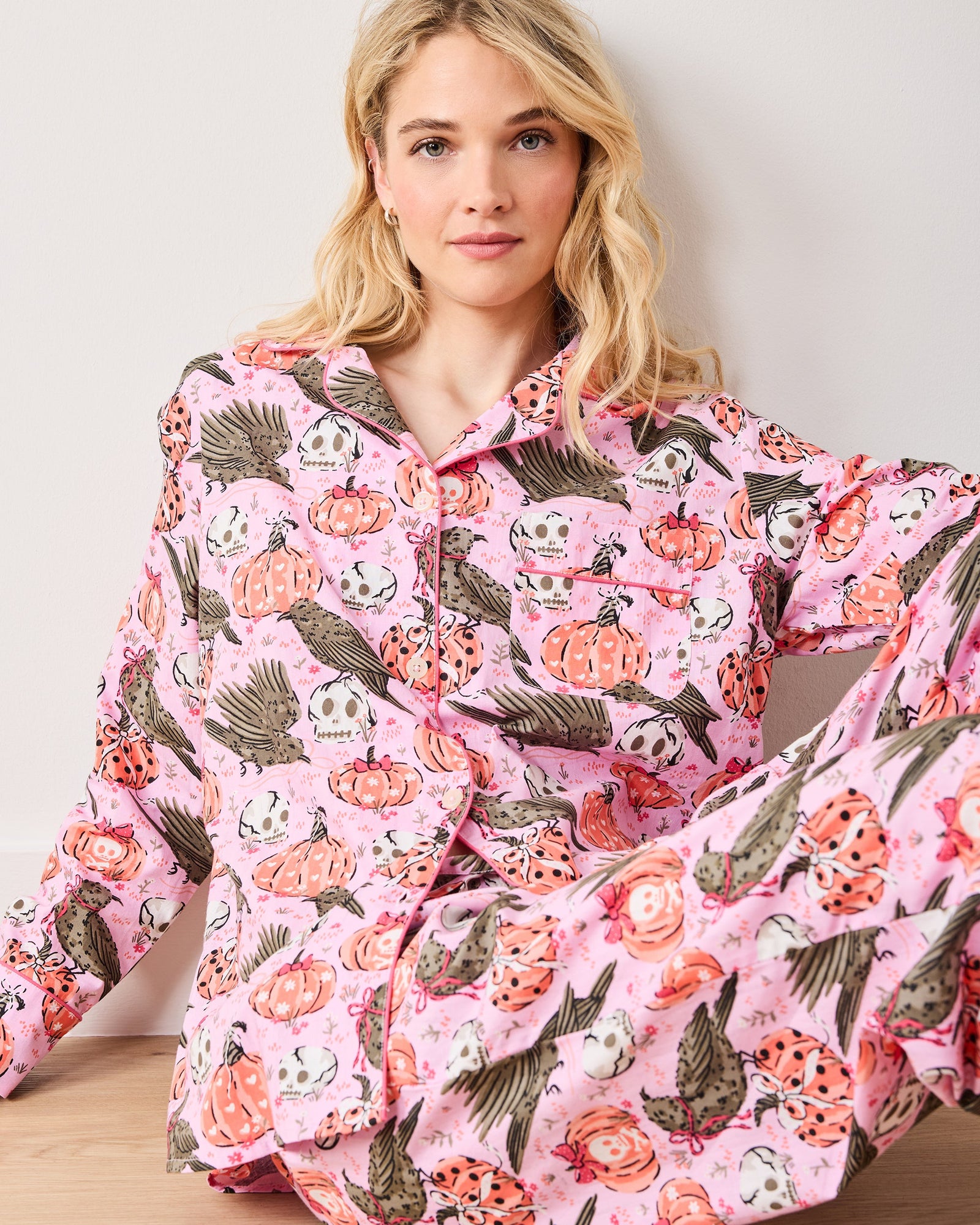 Sleepy Hollow - Long PJ Set - Nevermore Pink - Printfresh