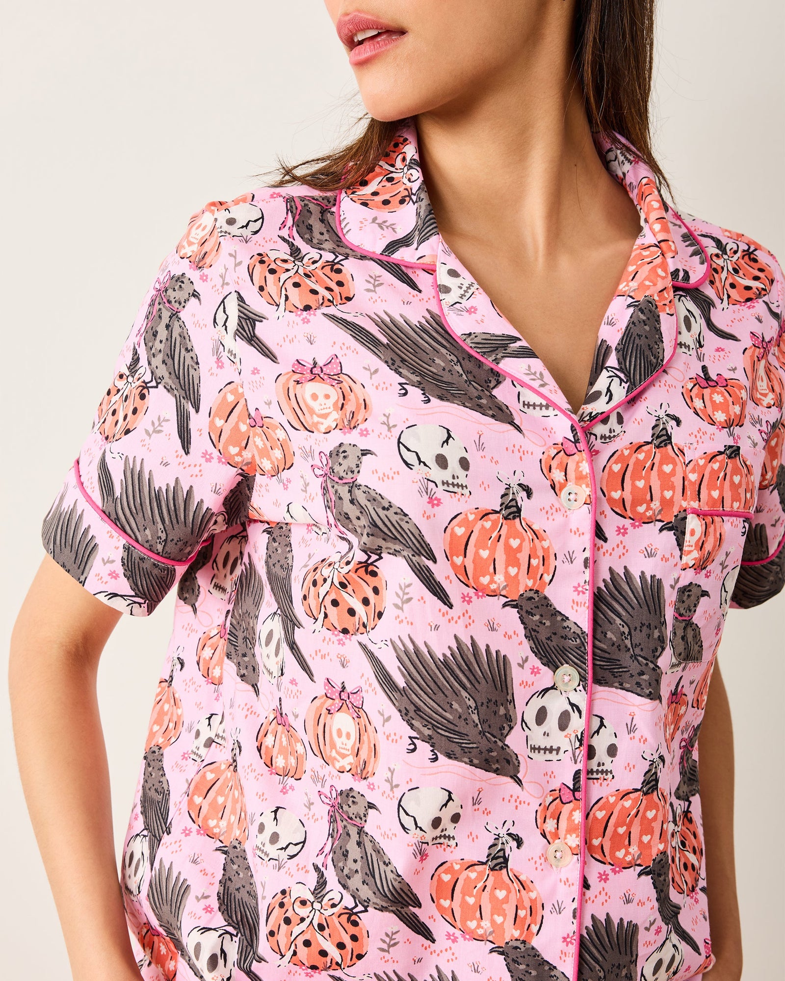 Sleepy Hollow - Short PJ Set - Nevermore Pink - Printfresh