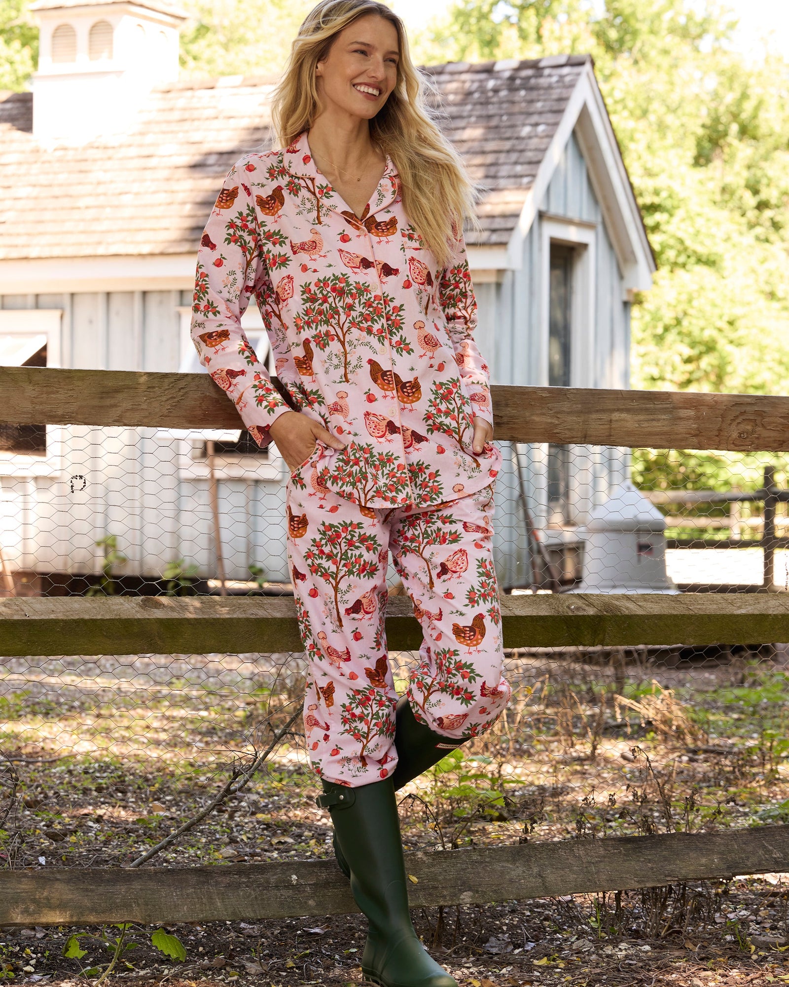 Long PJ Set | Hen House - Ballet Pink