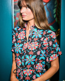 Mid Century Medallion - Celeste Dress - Ink - Printfresh