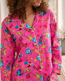 Hummingbird Haven - Long Sleep Set - Fresh Raspberry - Printfresh