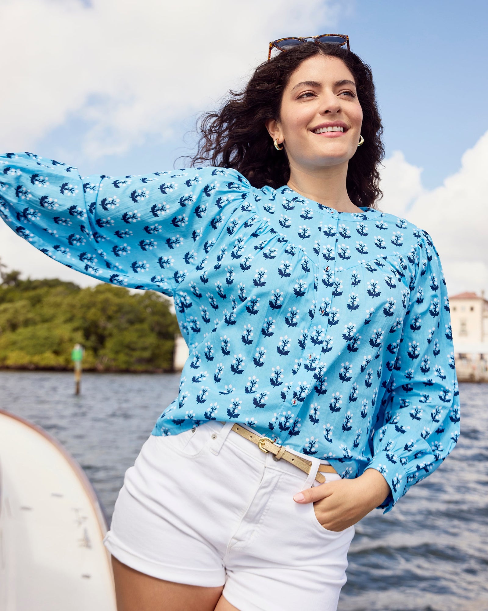 Birdie Blouse | In Bloom (Blue)