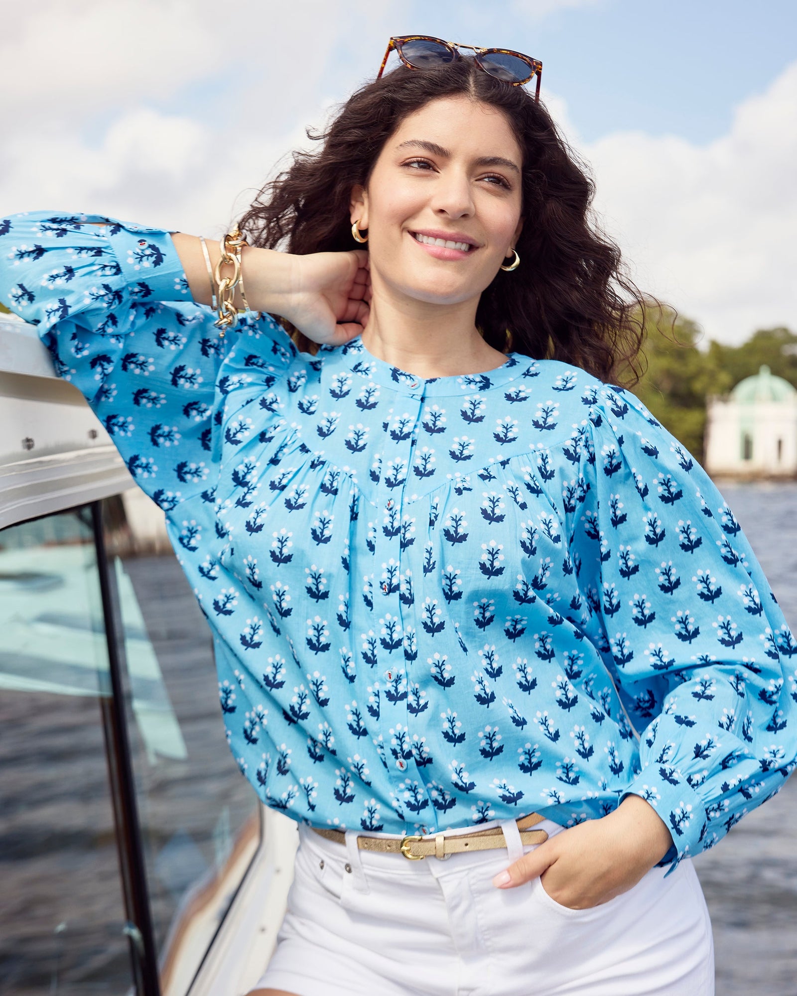 Birdie Blouse | In Bloom (Blue)