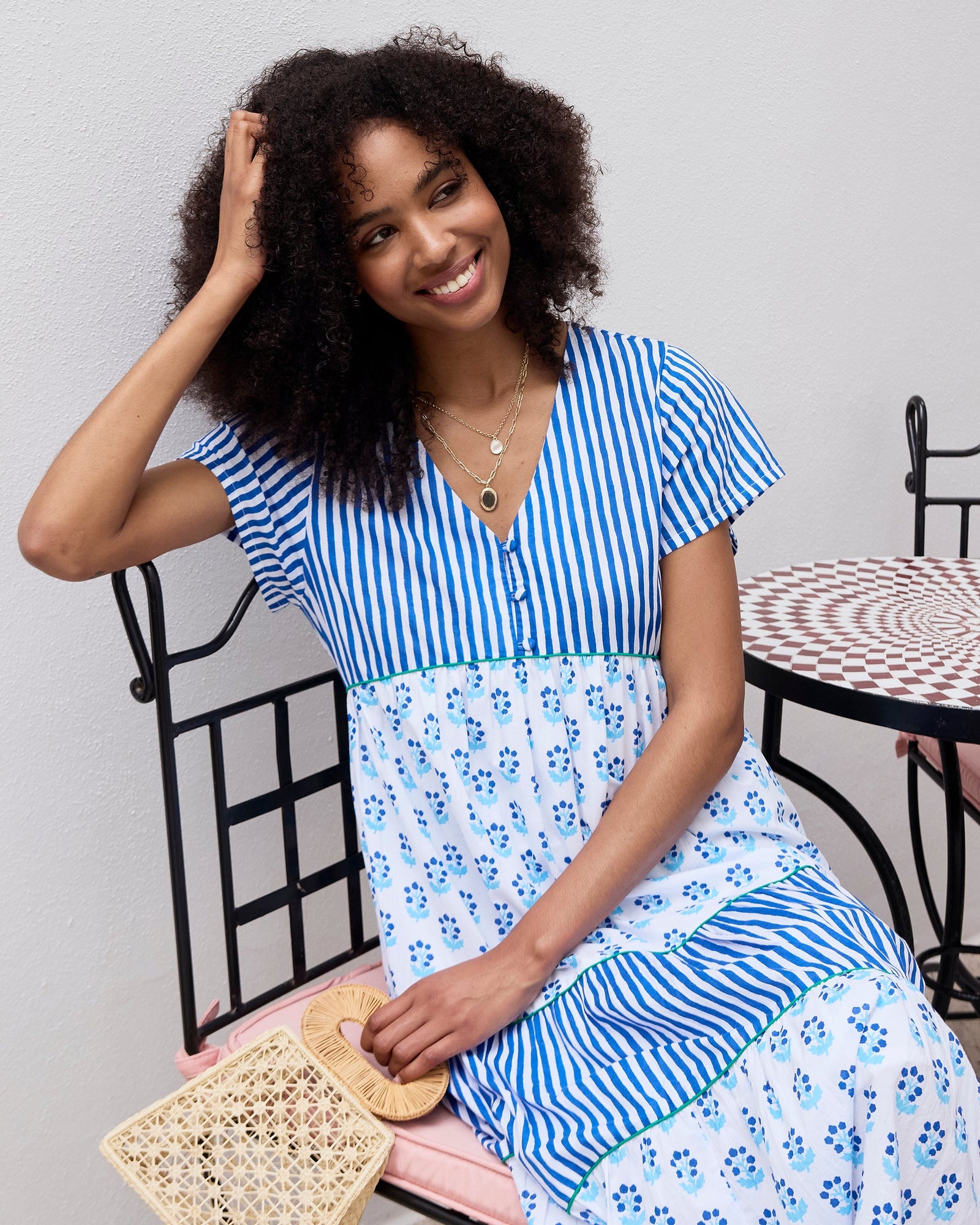In Bloom - Main Act Dress - Blue | White
