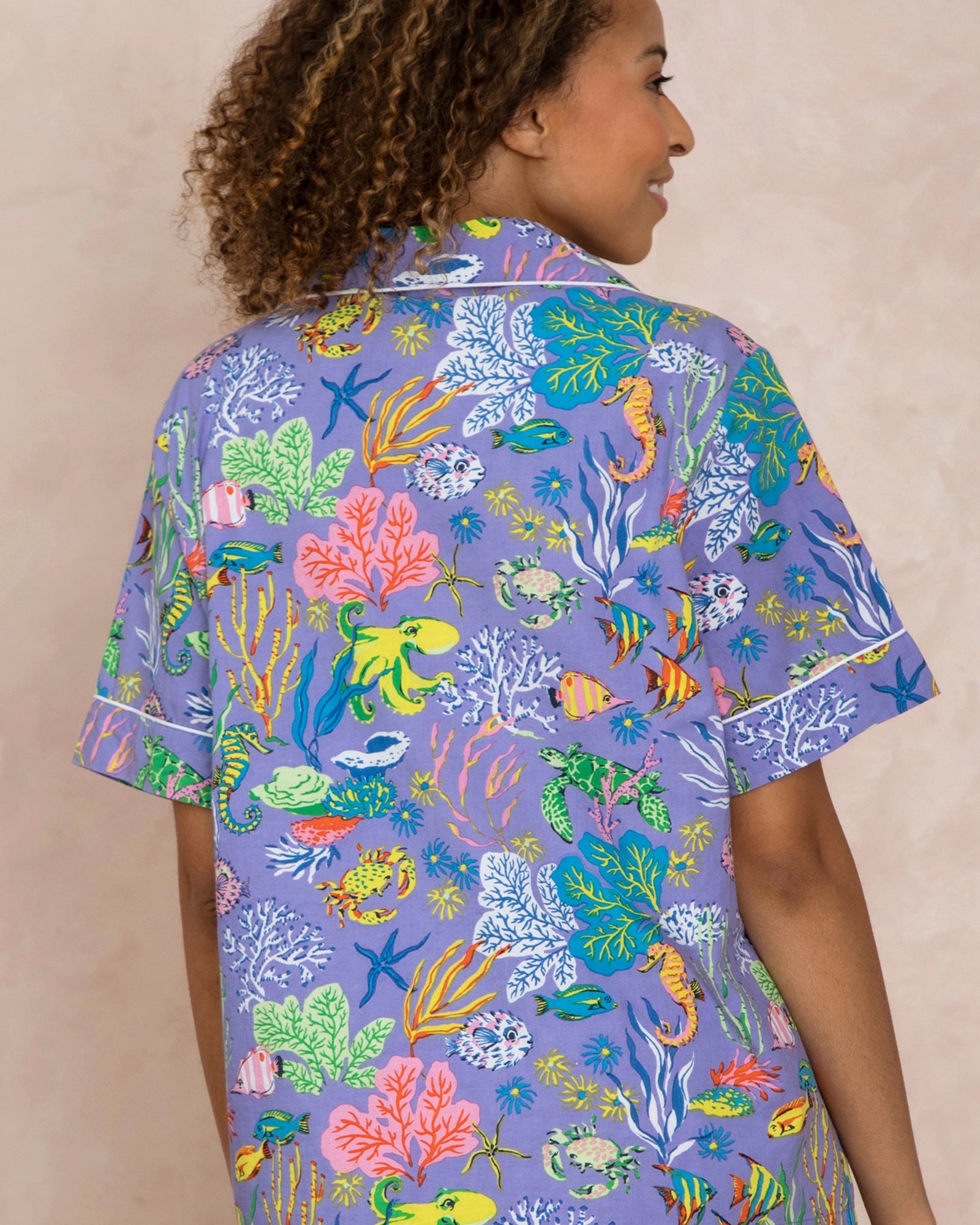Oceania - Short Sleeve Pajama Top | Lavender