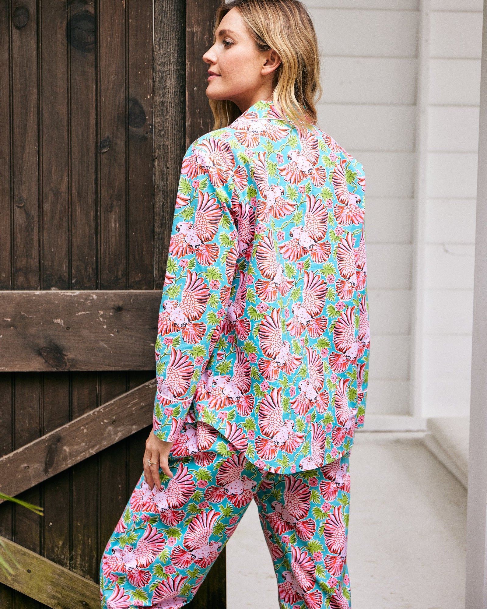 Long PJ Set | Playful Parrots - Tropical