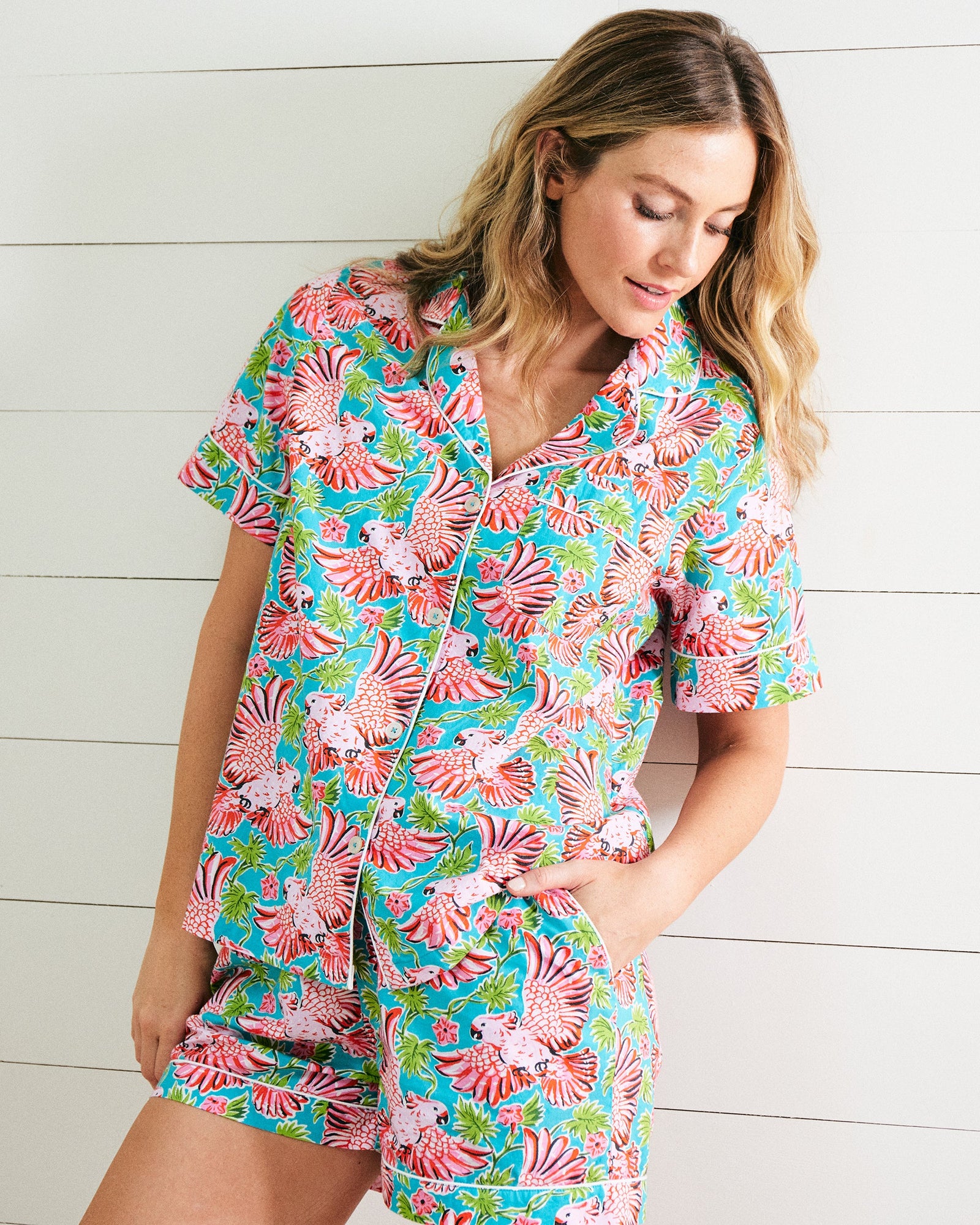 Short PJ Set | Playful Parrots - Tropical
