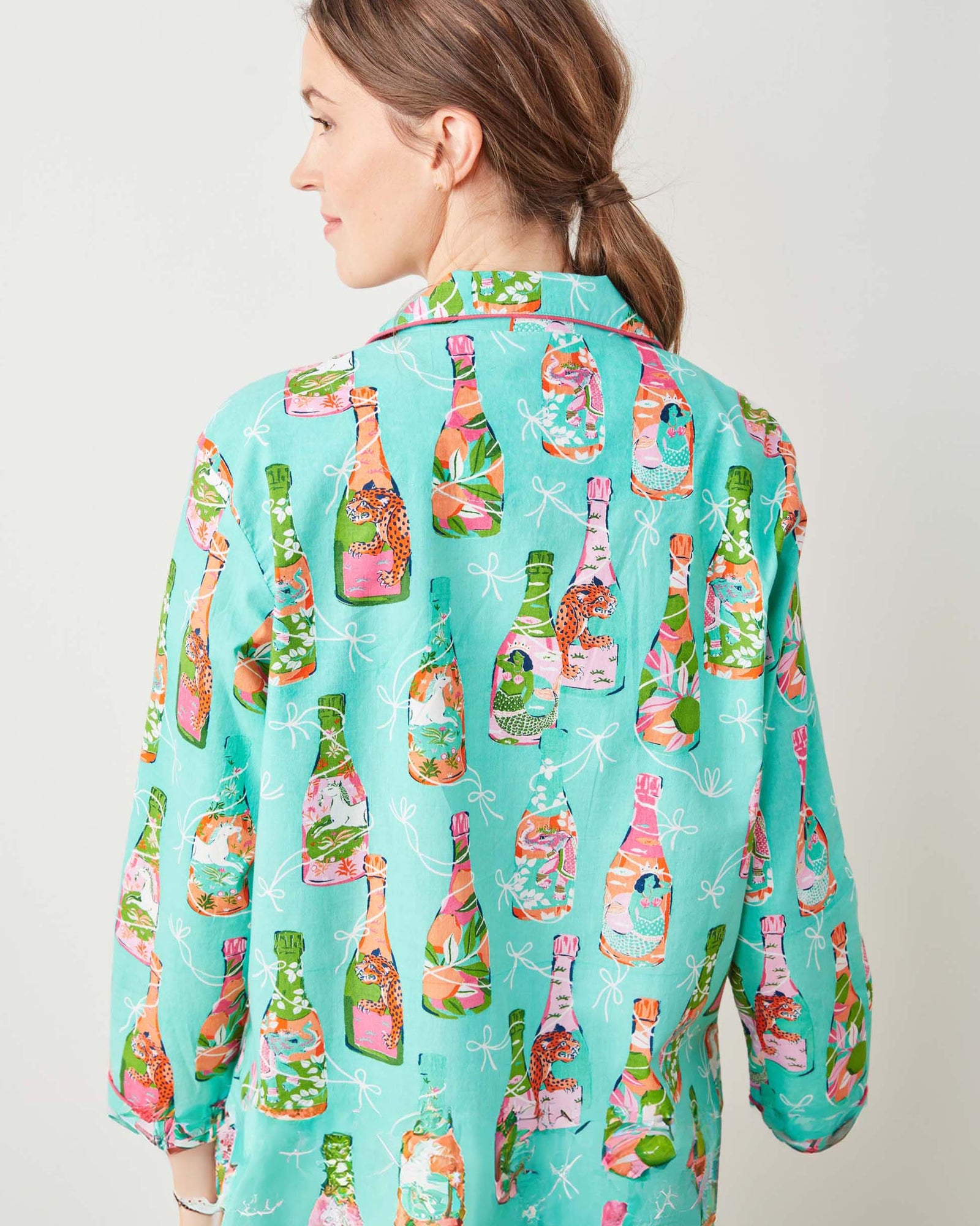 Long PJ Set | Pop The Bubbly (Blue)