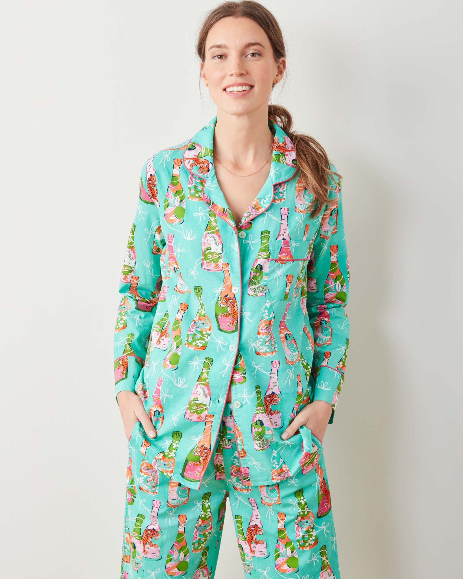 Long PJ Set | Pop The Bubbly (Blue)