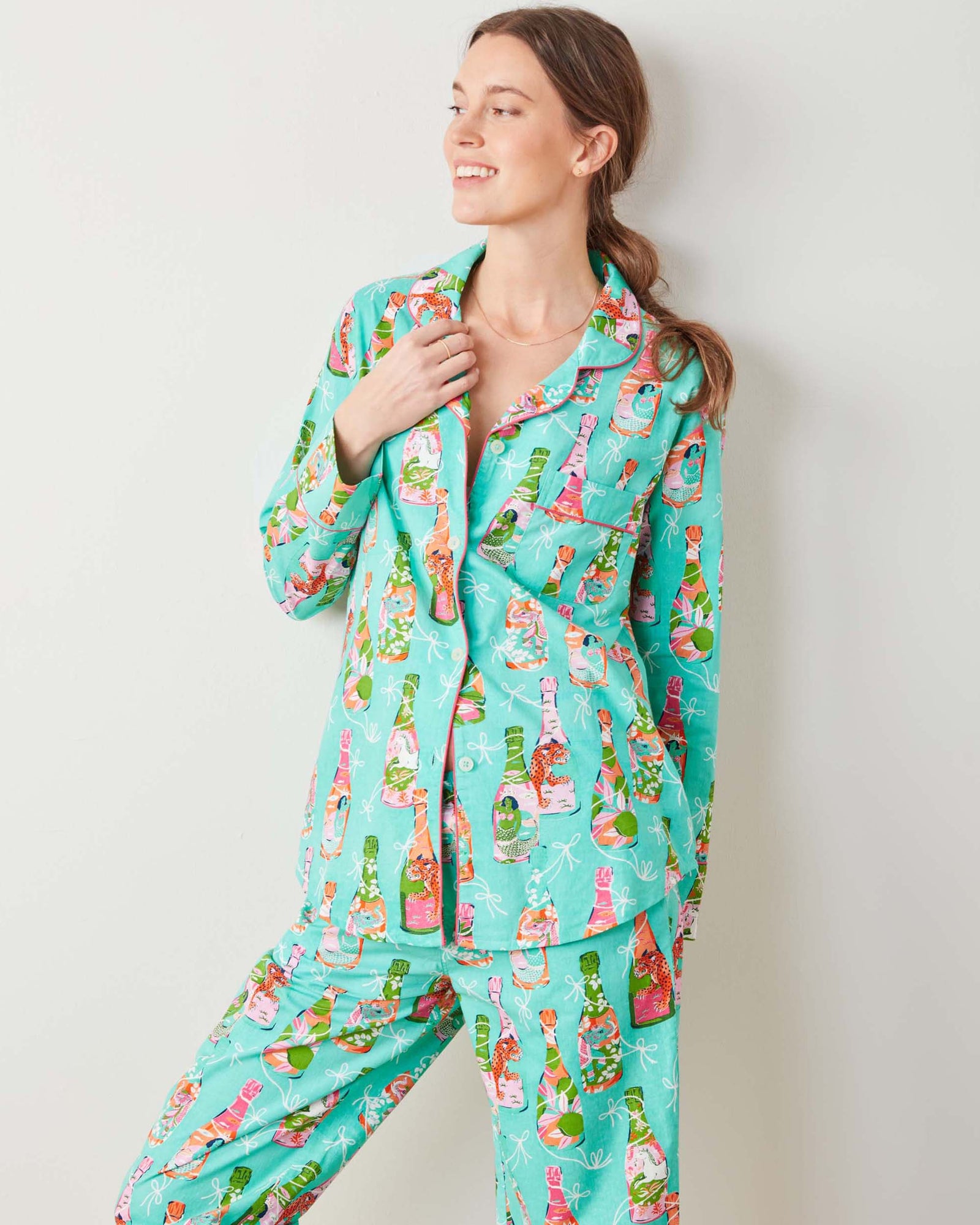 Long PJ Set | Pop The Bubbly (Blue)