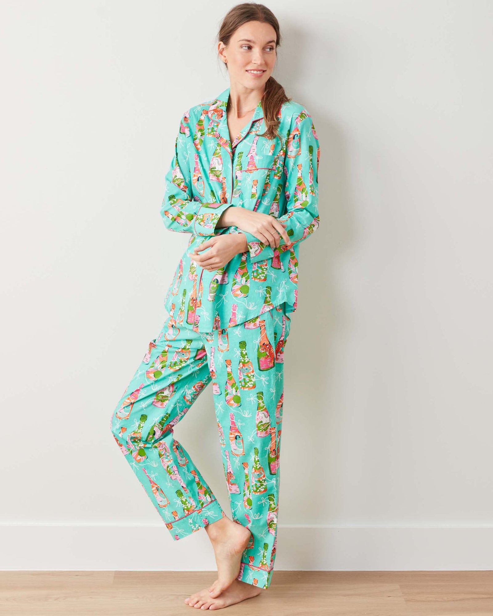 Long PJ Set | Pop The Bubbly (Blue)
