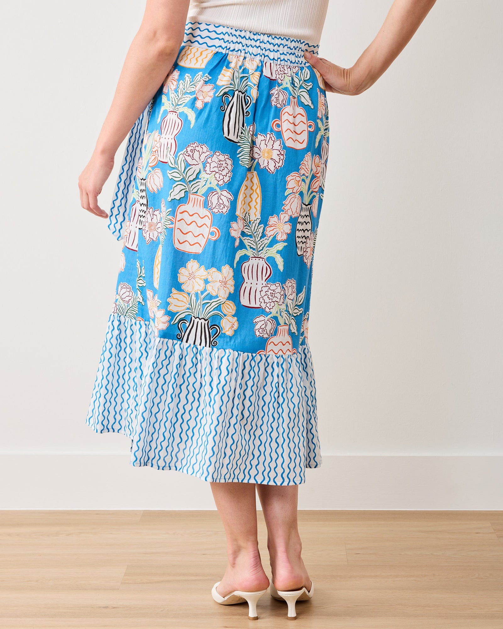 Antique Vases - Anika Skirt - Blue Sky - Printfresh