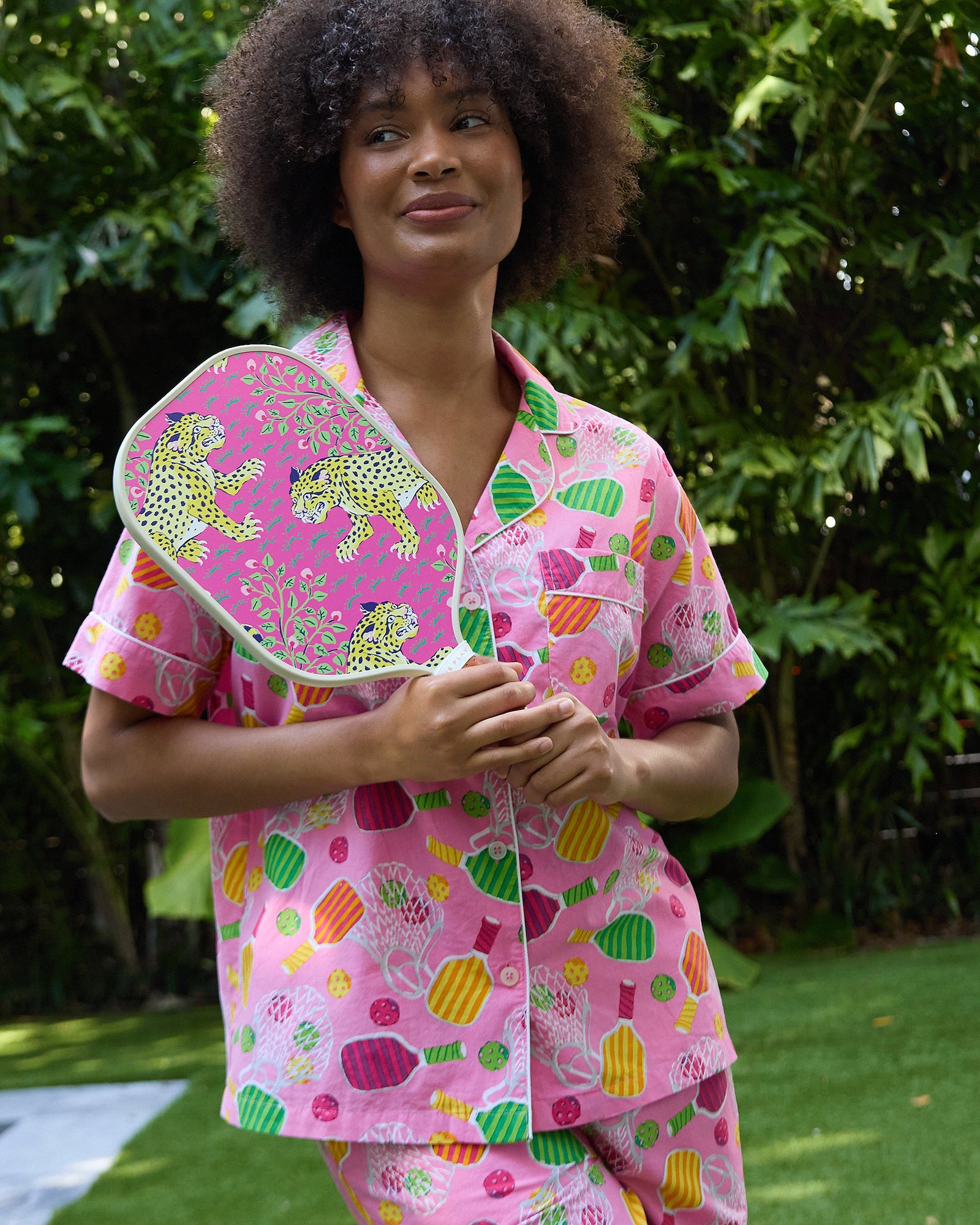 Short Sleeve Top & Cropped Pants Set | Pretty In Pickleball - Popsicle