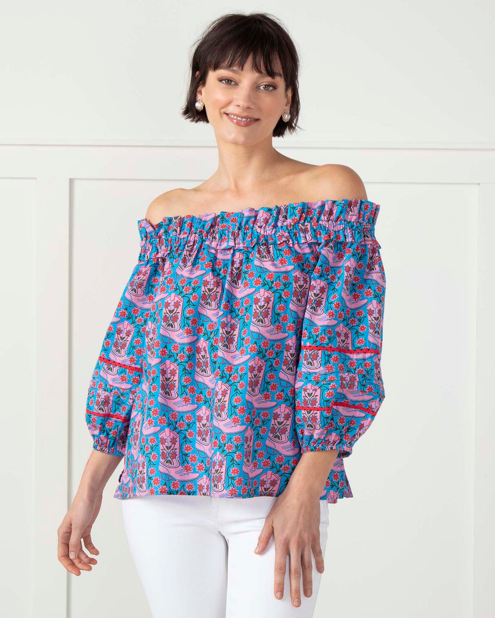 Sweet Sunrise Blouse | Rhinestone Cowgirl (Blue)