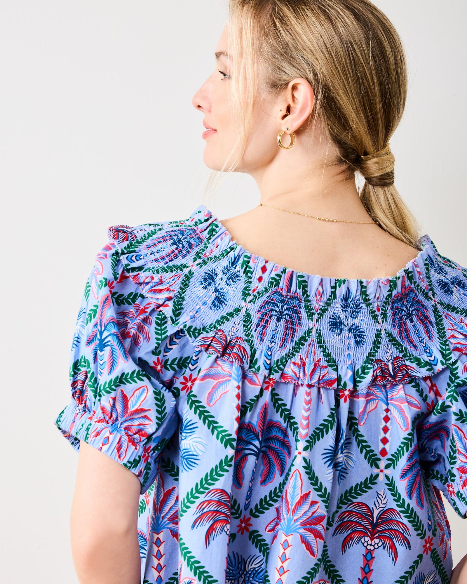 Palm Tree Paradise - Ximena Blouse - Lilac Escape - Printfresh